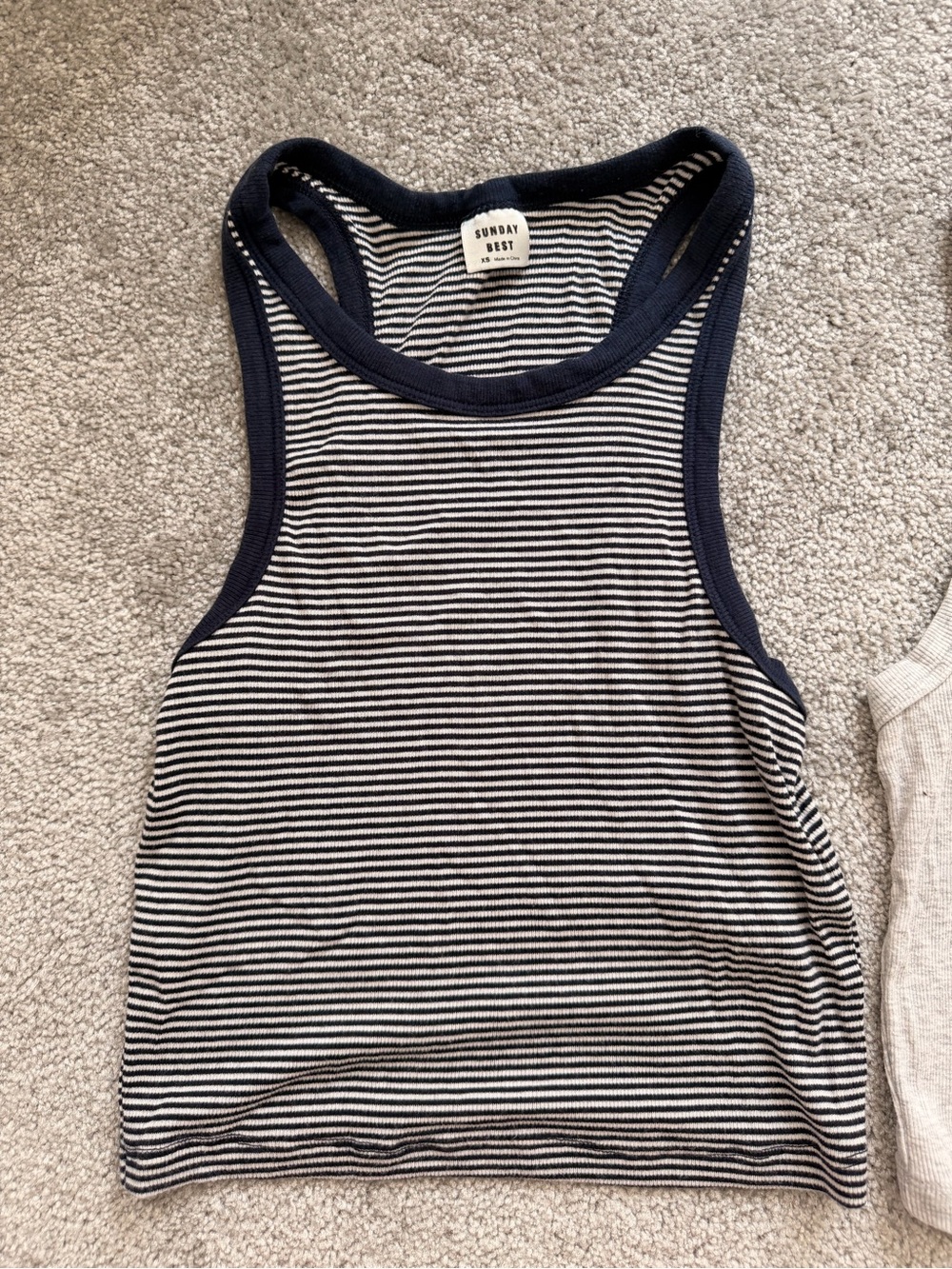 Sunday Best Ribbed Tank Tops - Pink / Black / Gray / Navy Stripe - Picture 4 of 5